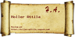 Holler Attila névjegykártya